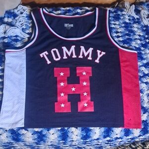 Tommy Hilfiger Navy and Red Tank Top